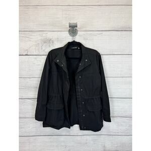 Doe And Rae Women's Black Faded Military Utility Jacket Size Small